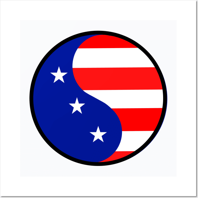 USA Yin Yang For The Fourth Of July - Yin And Yang Art Wall Art by SartorisArt1
